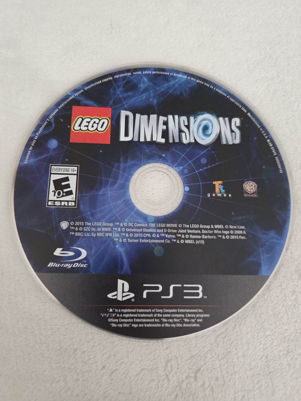 Lego Dimensions PS3 Game Disc - Blue & Black Artwork
